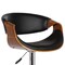 Armen Living Butterfly Adjustable Height Swivel Black Faux Leather and Walnut Wood Bar Stool with Chrome Base LCBUBAWABL - alternate 3